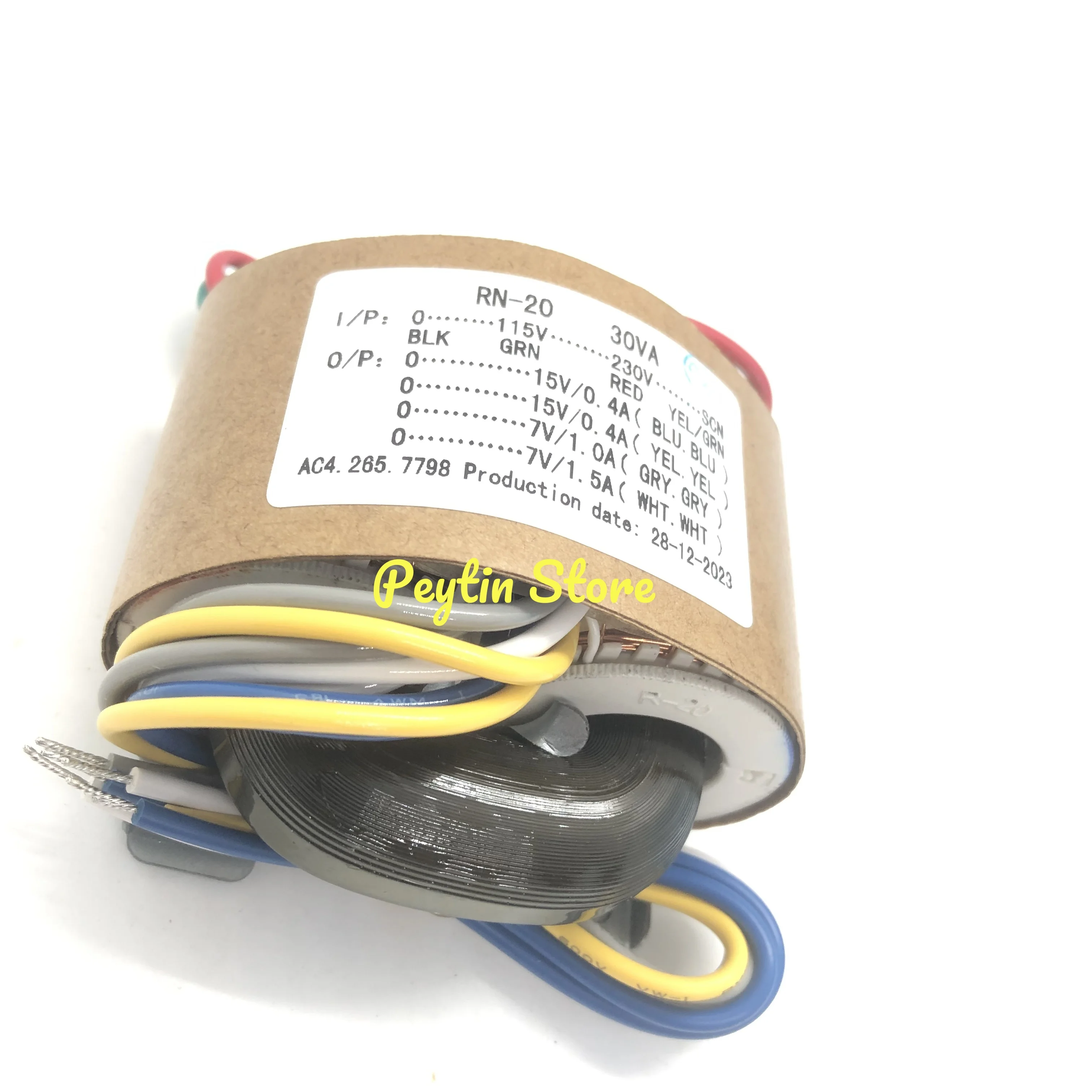 1Pc 30W 30VA Input 0-115V-230V-SCN Output 0-15V 0-15V 0-7V 0-7V R-type Power Transformer