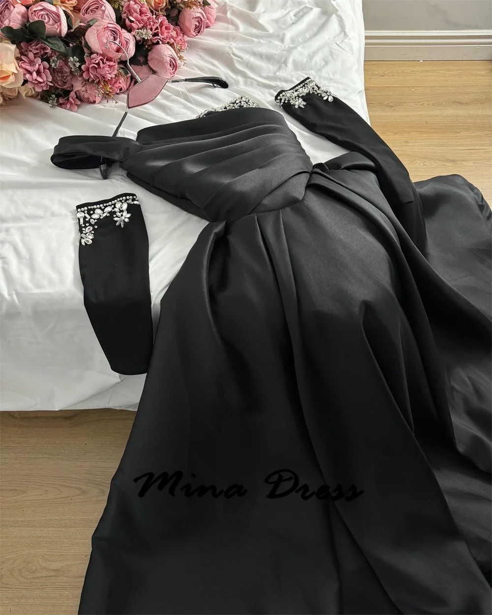 Mina Customized Elegant Satin Women\'s Evening Gown Elegant Dresses for Women Gala Party Dress Luxurious Simple Evening Wear Prom