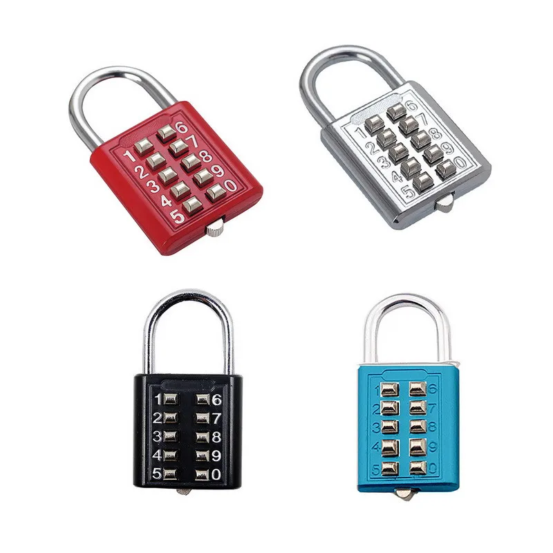 

5 Digit Push Button Combination Padlock Silver Number Luggage Travel Code Lock Travel Accessories