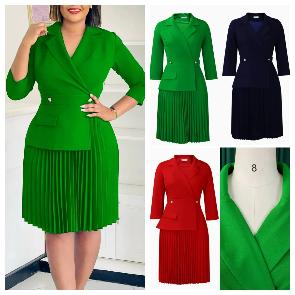 D543 2026 Elegant fashion Dresses for Women Summer Africa Clothing Office Lady Party Midi Dress Dashiki Ankara Outfit Robe