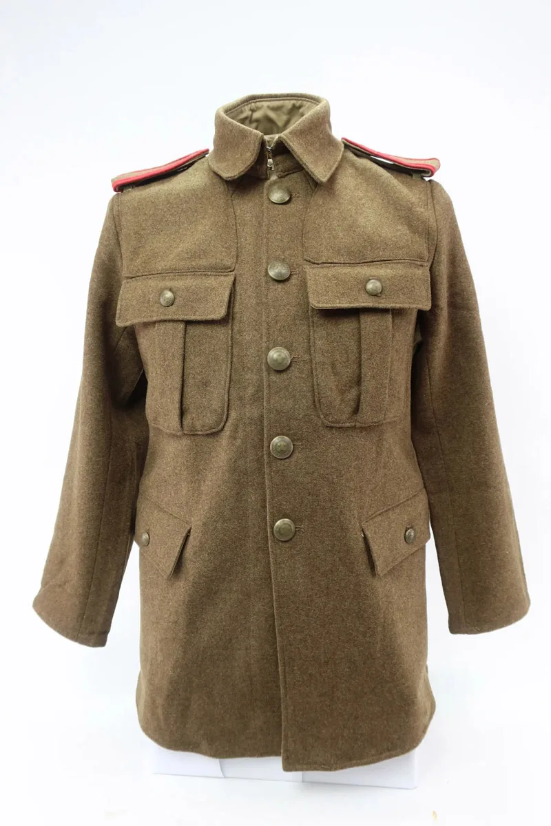 

Self made military style khaki wool coat