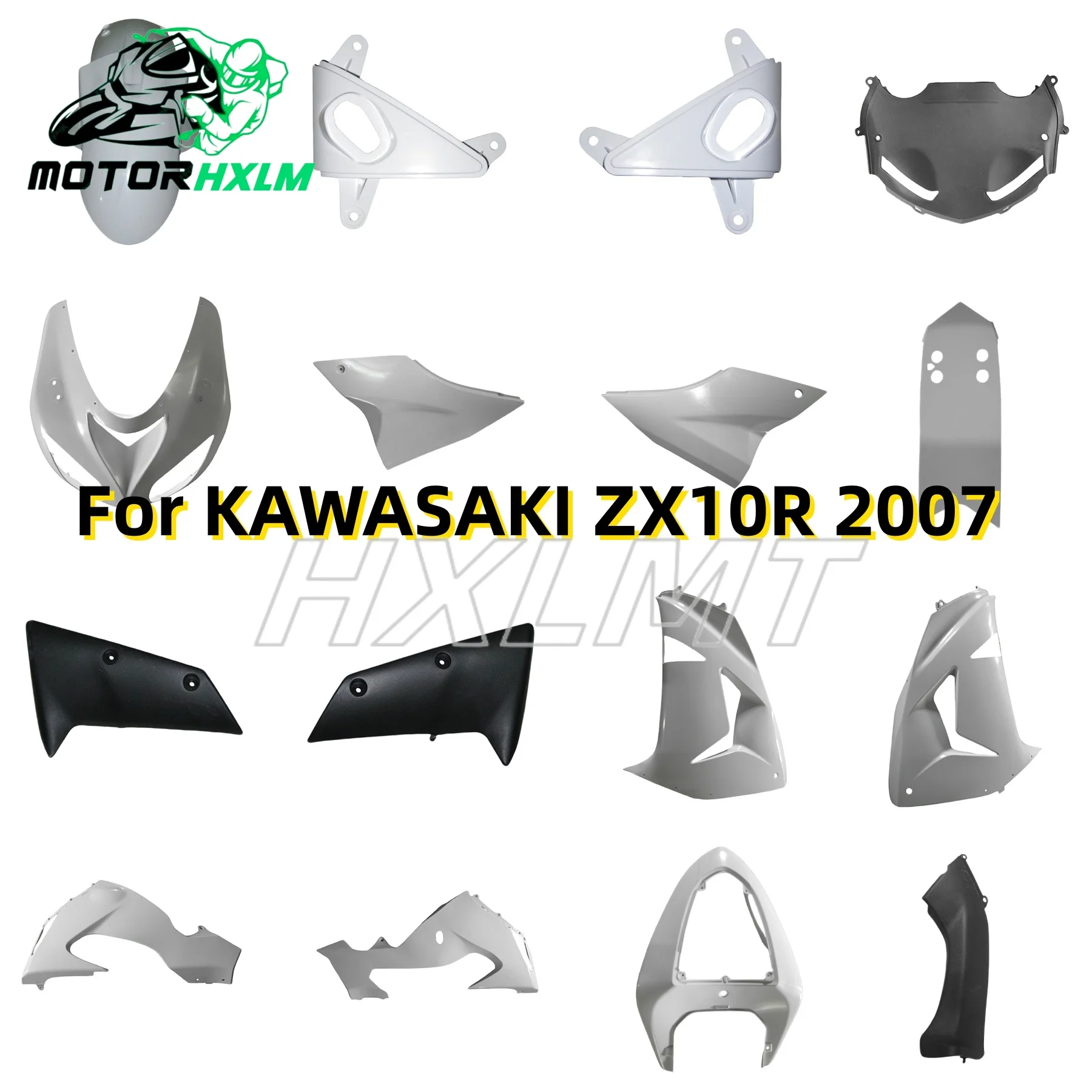 Unpainted Fairing Plastic Parts for Kawasaki ZX10R 2007 Components Pack Left and Right ABS Injection Molding Bodywork Cowling