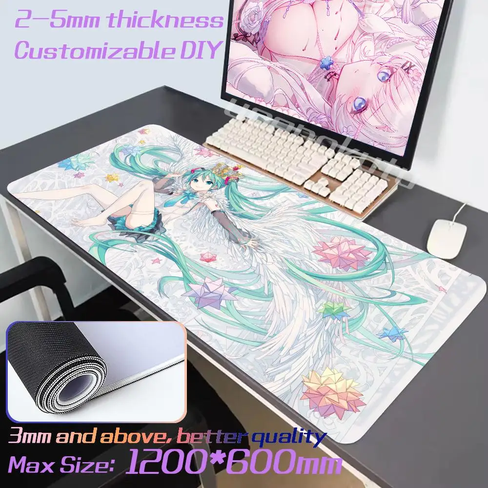 Popular virtual diva H_hatsunes Cute M_mikus Mouse Non-Slip Rubber Edge locking mousepads Game play mats for notebook compute