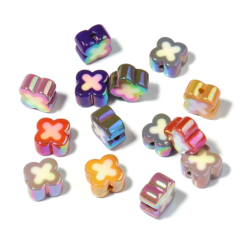 

18mm 10pcs flower arcylic beads AB color mix color Accessories for necklack Bracelet DIY making Addition Multiplication Symbol