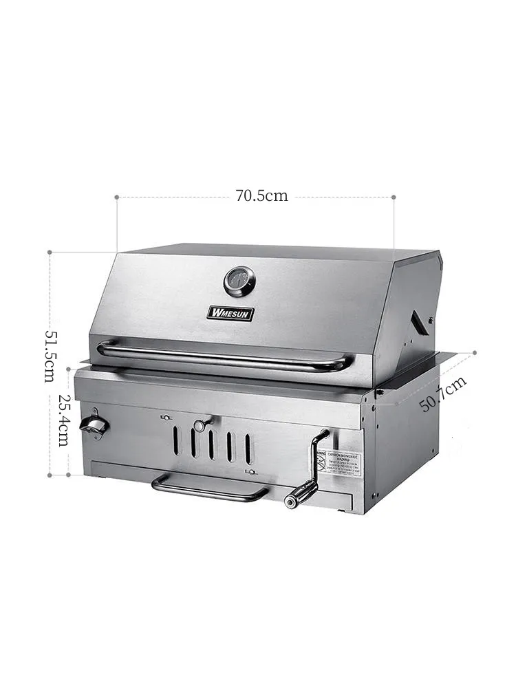 

Embedded Barbecue Stove, Outdoor Charcoal Barbecue Table, Villa Courtyard, Stainless Steel Barbecue Rack