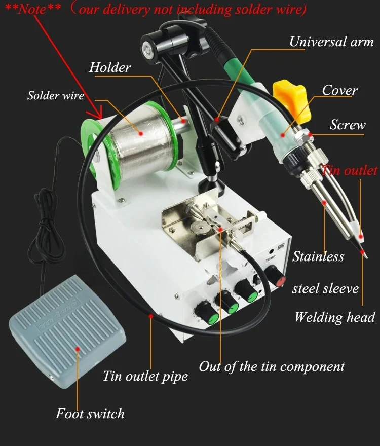 

Pedal Control Soldering Tin Machine Temperature Adjustable High Frequency Welding Torch Automatic Tin Soldering Machine