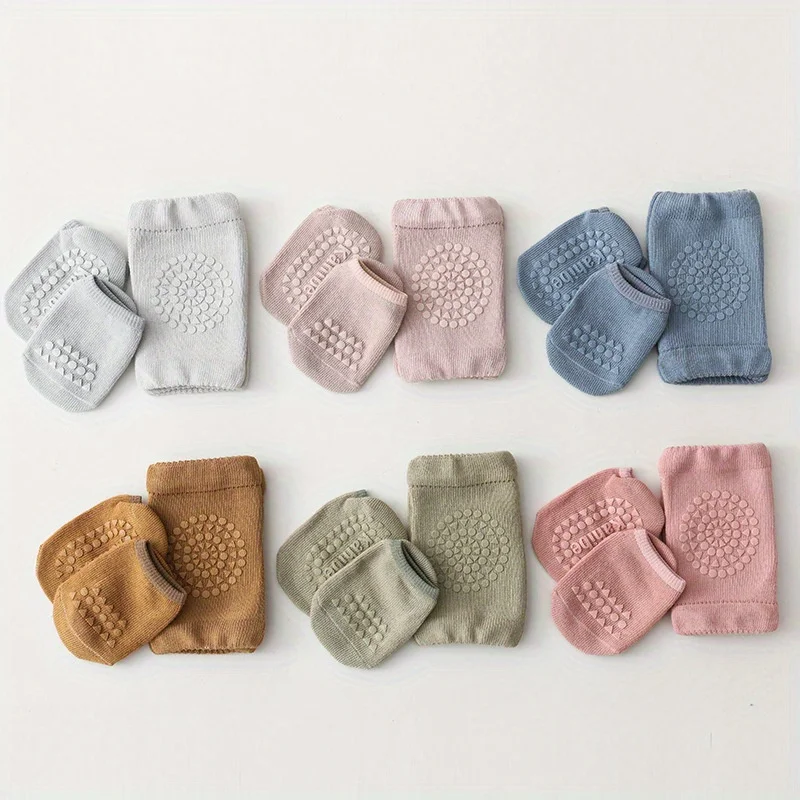 

2pcs Floor Sock Set Newborn Cute Cartoon Baby Knee Pads Floor Socks Set Toddler Anti Slip Crawling Sports Protection Mat Set