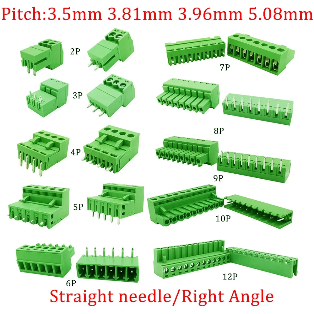 5 Paar 15EDG KF2EDG 3,5 mm 3,81 mm 3,96 mm 5,08 mm PCB-Schraubklemmenblock 2-12Pin Stecker Buchse Pin Header Wire Connector