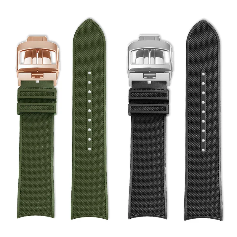 21mm High Quality Fluororubber Strap For Jaeger-LeCoultre Series Q906868J Q9068650 Watchband Curved Interface FKM Bracelet view 2