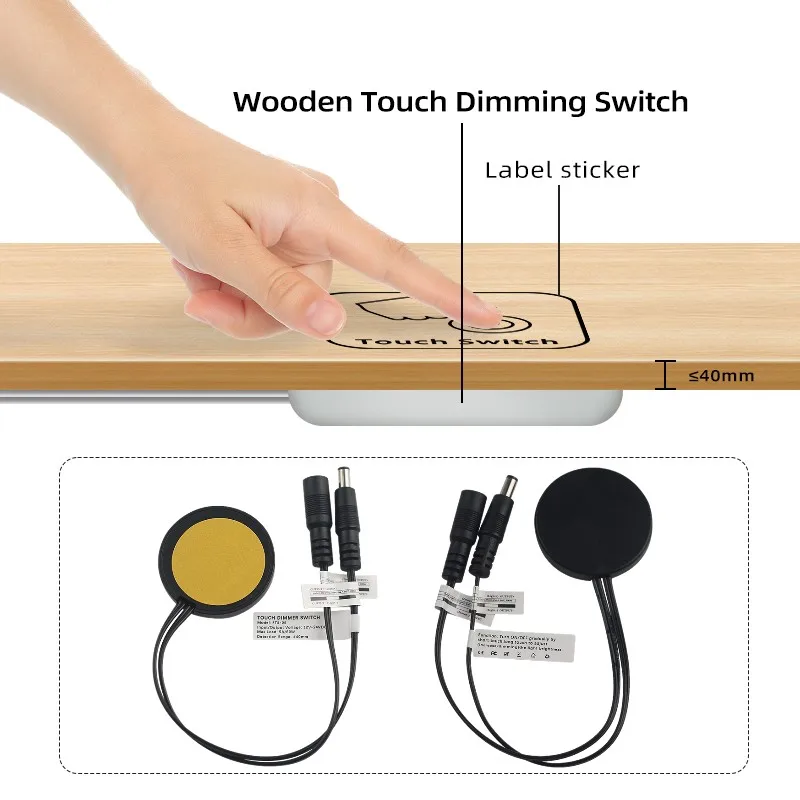 Interruptor táctil de tablero de madera para gabinete, Sensor inteligente Penetrable, 12V, 24V, 5A, 60W