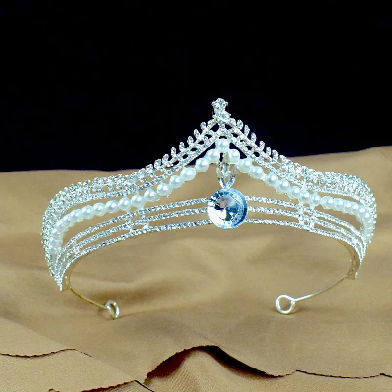 

Silver Color Crystal Tiaras And Crowns For Bride Women Party Queen Bridal Wedding Hair Accessories Jewelry Headpiece Crown Tiara