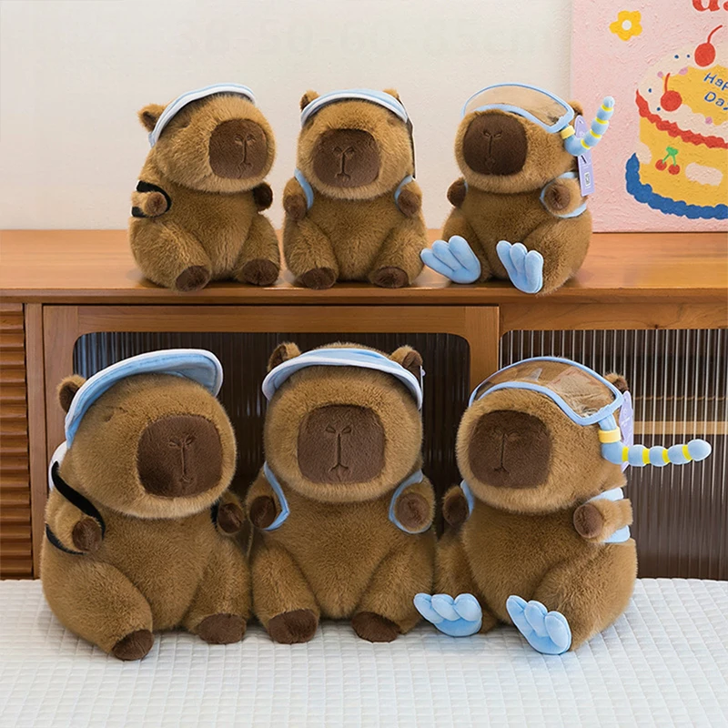 Kawaii Capybara Plush Toy Basketball Sports Backpack Stuffed Doll for Kids Birthday Xmas Gift Cute Girls Soft Cuddly Animal