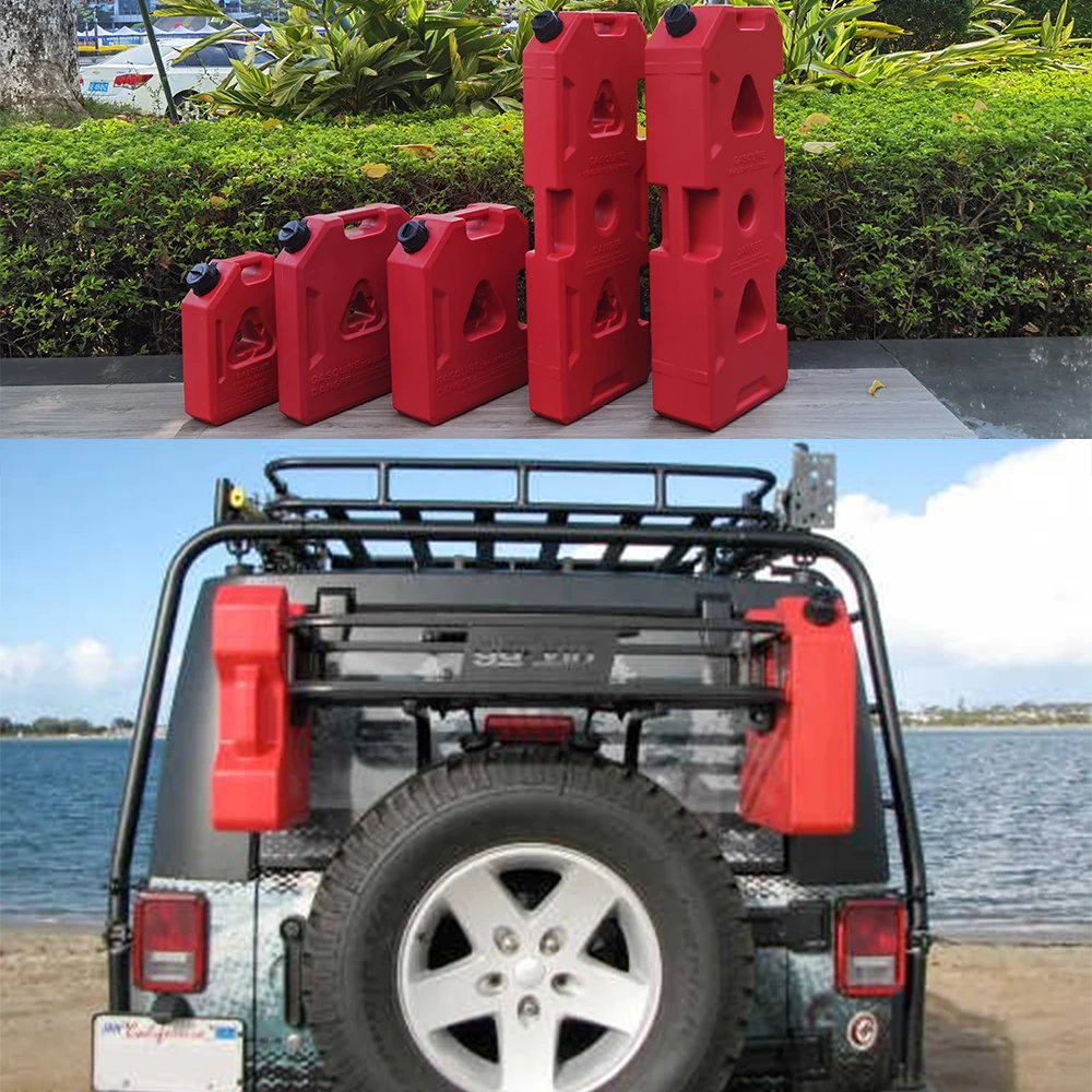 Red Portable Fuel Tank Cans Spare Fuel Storage Gas Tank Warter Tank For Off-road Vehicle SUV ATV All Car JL9056 LantSun