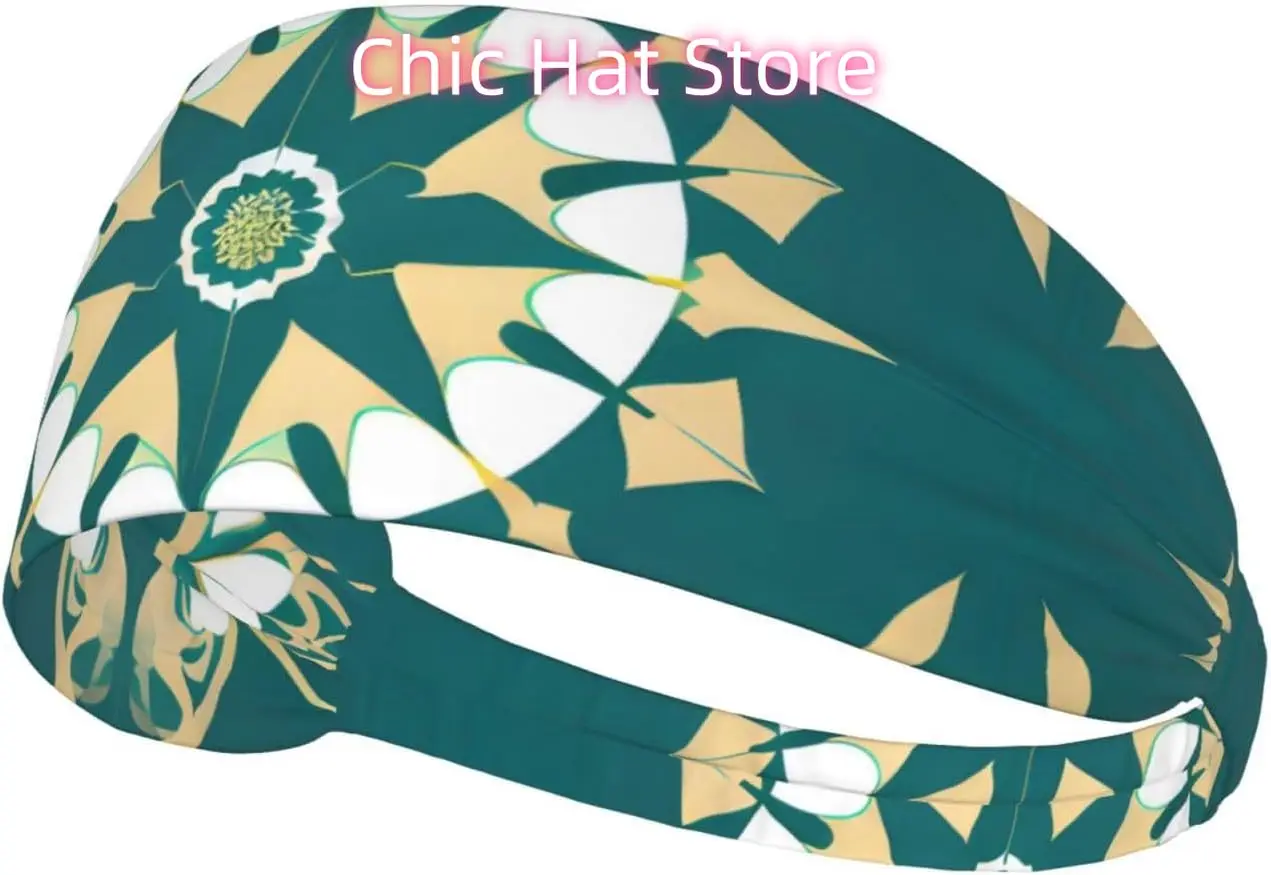 

Exotic Style Floral Elastic Exercise Headband, Fitness Exercise Yoga Cycling Headband, Outdoor Sports Elastic Sweat-Absorbing He