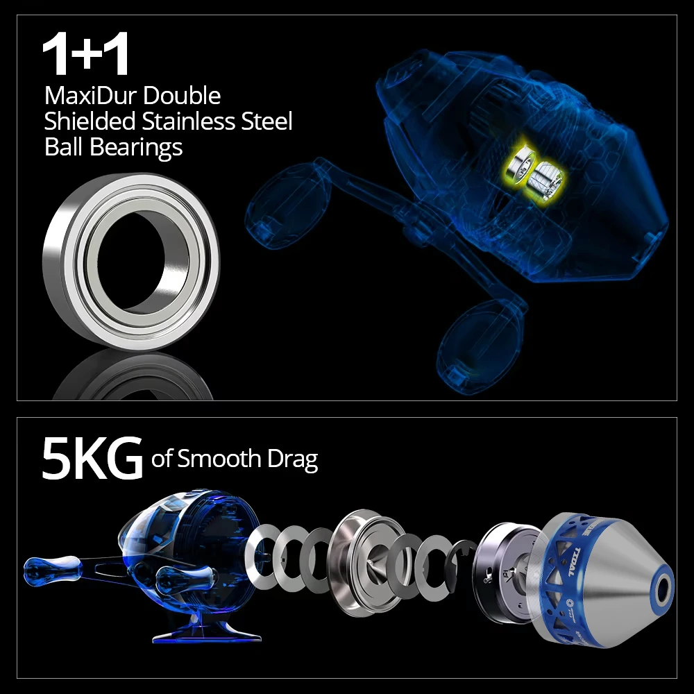 Zukibo Tidal Spincast carrete de pesca fácil usar - imagen 4
