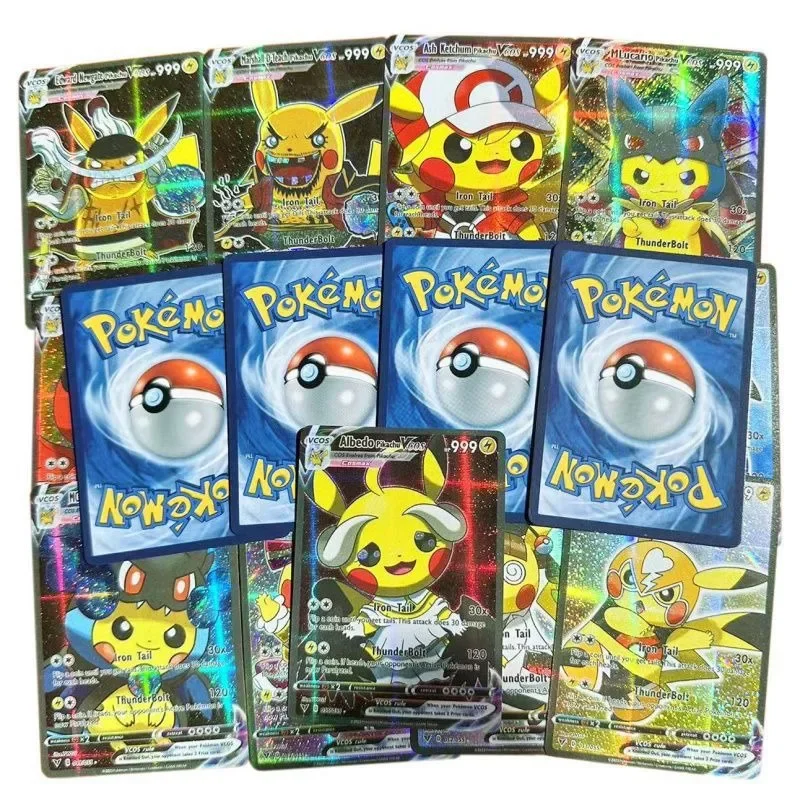 55 pçs dos desenhos animados pikachus cartões brilhando vmax vstar tamanho grande coleção batalha instrutor cartão crianças gx vmax cartão brinquedos presentes