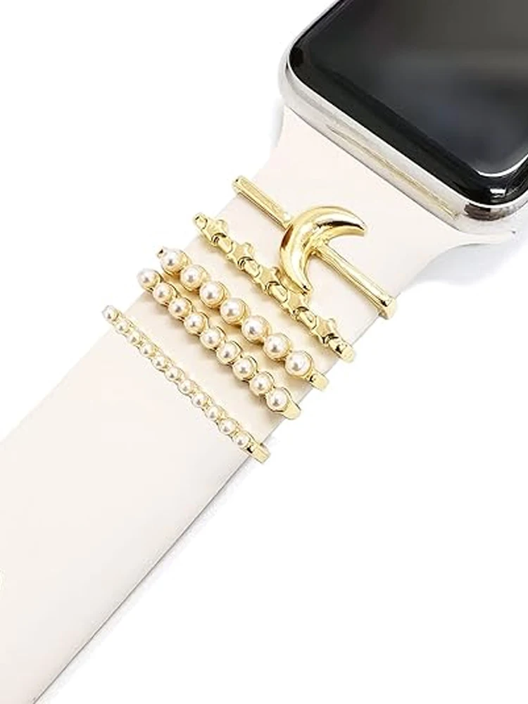 Dekoration Charms für Apple Watch Band 11/10/9/SE Diamant Schmuck Silikon Armband für Samsung Galaxy 7/6/5/Huawei GT 6 5 Armband