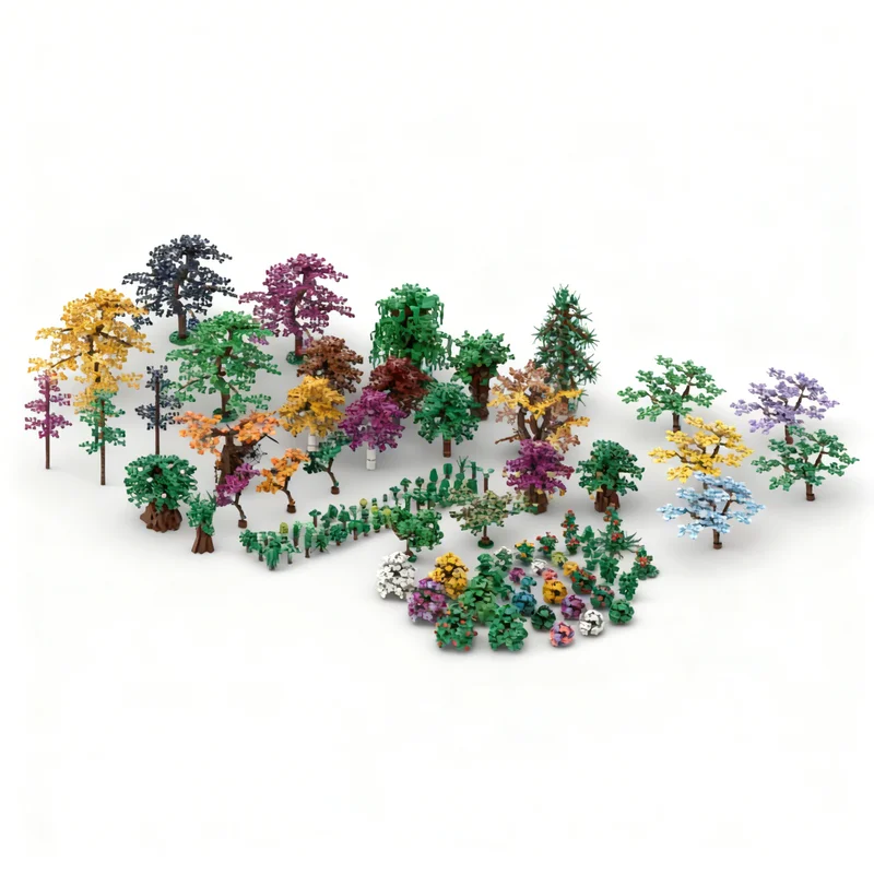6200pcs MOC Plants Pack 116 Designs City Model Building Blocks Display Creative Assemble Idea 3D Craft Collection Education