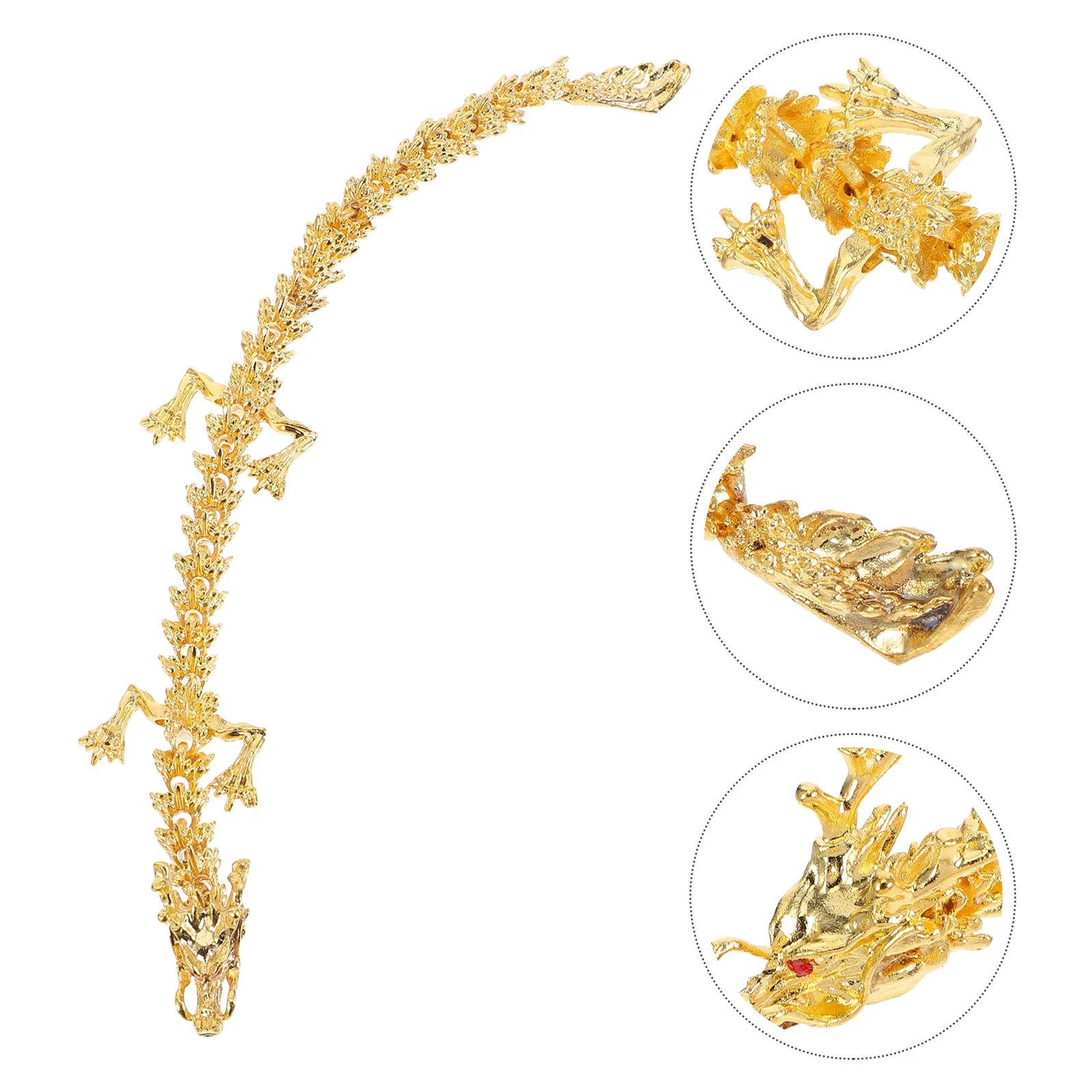 

2pcs Alloy Dragon Flexible Joints Movable Design For Home Office Desktop Decor Chinese New Year Decoration Lucky Animal Statue