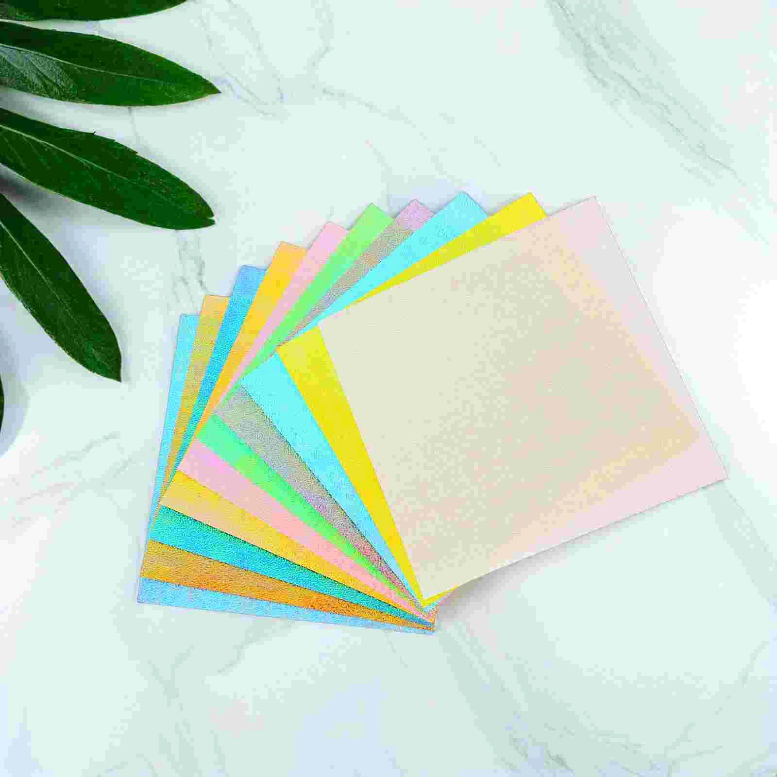 50 Pcs Square Paper Iridescent Colorful Fold Towels Crafts Colored Folding Child Wrapping