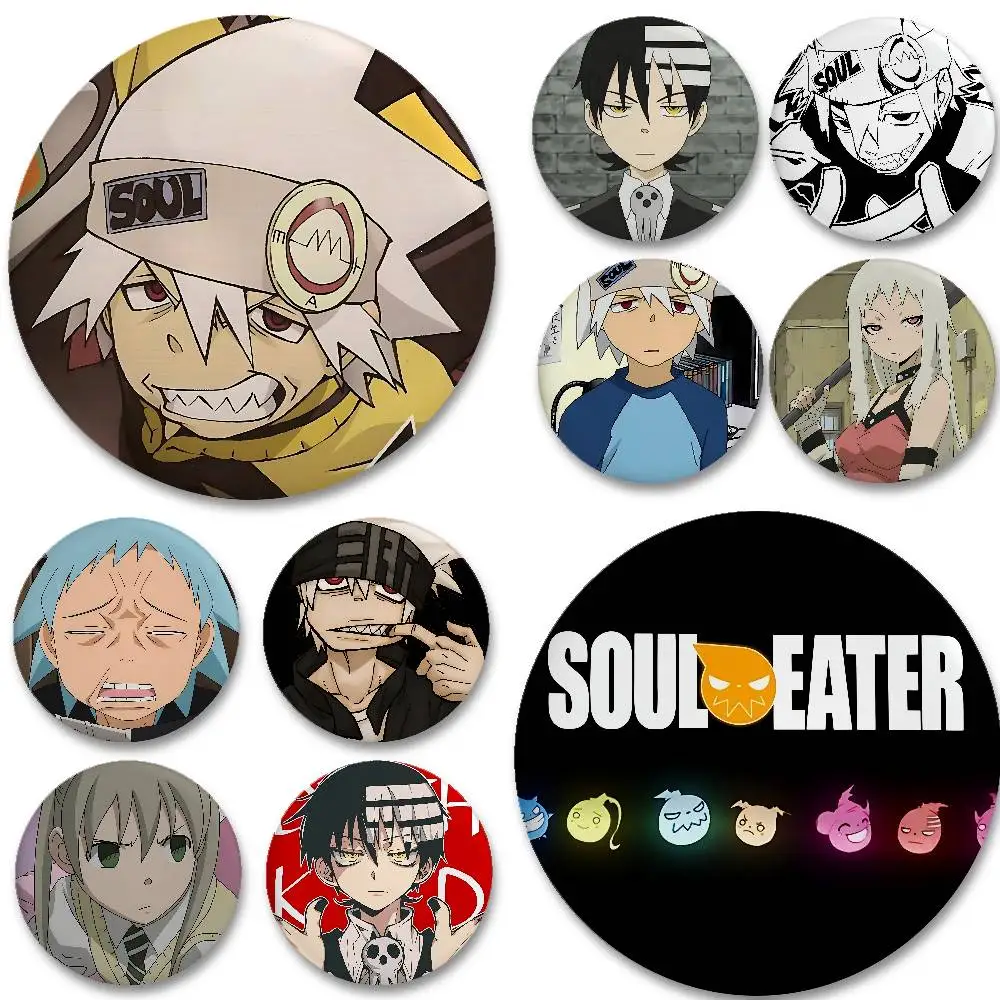 Cool S-Soul E-Eater Badges Tinplate Soft Button Pin Brooch Metal Badge Custom Jewelry Accessories Hat Bag Lapel