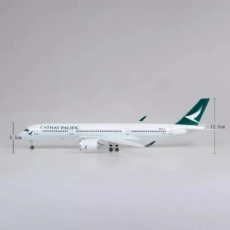 47CM 1/142 Scale Airplane A350 B747 Cathay Pacific Airline Model W Light Landing Gears Diecast Resin Plane For Collection