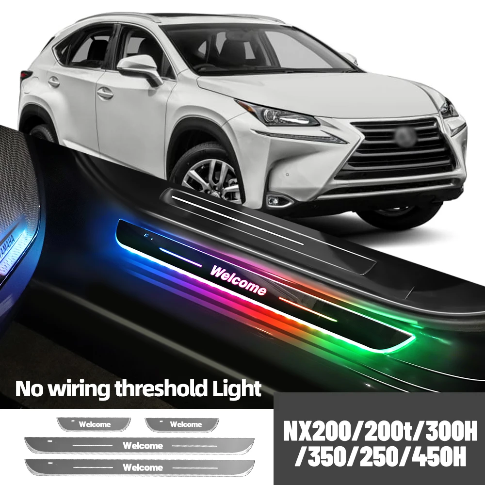 

For Lexus NX200 200T 300H 350 250 450H Car Door Sill Light Customized Logo LED Welcome Threshold Pedal Lamp Accessories