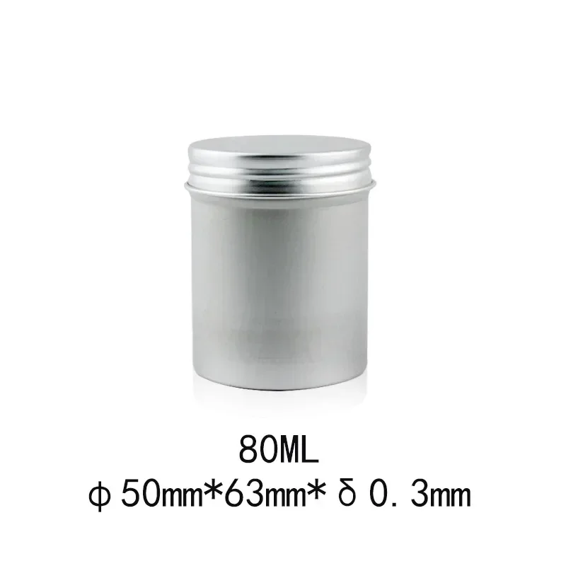 12/24/48 Chiếc Nhôm Tín Hũ 80Ml Kim Loại Tặng Bao Bì Hộp Bảo Quản Trống Nến Hũ Với nắp Đậy Hộp Đựng Mỹ Phẩm Bộ Du Lịch