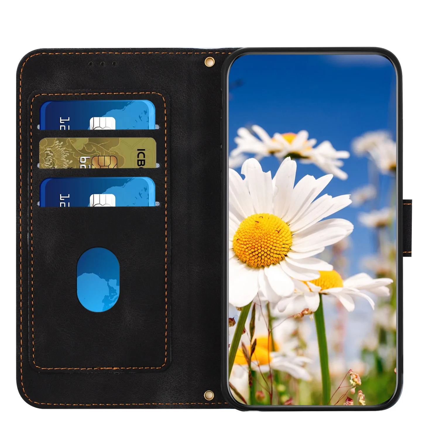 Malerei Kunst Blume Leder Telefon Brieftasche Fall Buch Für Samsung Galaxy S25 S24 S23 S22 S21 S20 FE A06 A16 A26 A36 A56 Flip-Cover – Detail 18