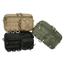 Tactical Molle Horizontal Admin Pouch with Front Drawstring Pocket EMT Pouch EDC Utility Orgaznier Bag