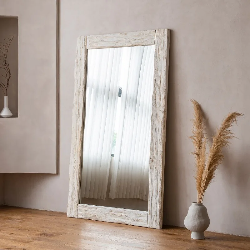 &Apartment Wall Decorative Mirrors Floor Standing Wooden Luxury Mirrors Full Body Princess Specchi Decorativi Home Decor Items