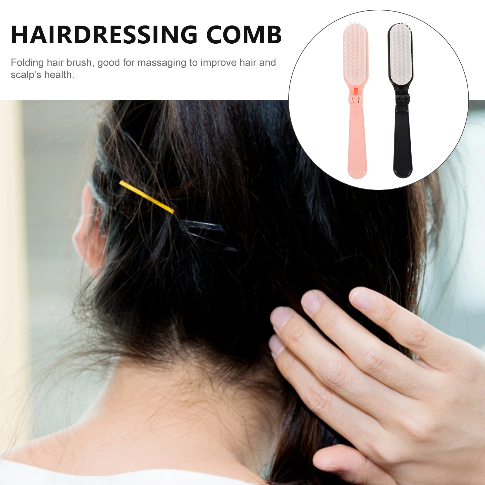 

2pcs Hairdressing Comb Foldable Hairdressing Brush Hair Brush For Women Men Kids Wide Teeth Lightweight Travel