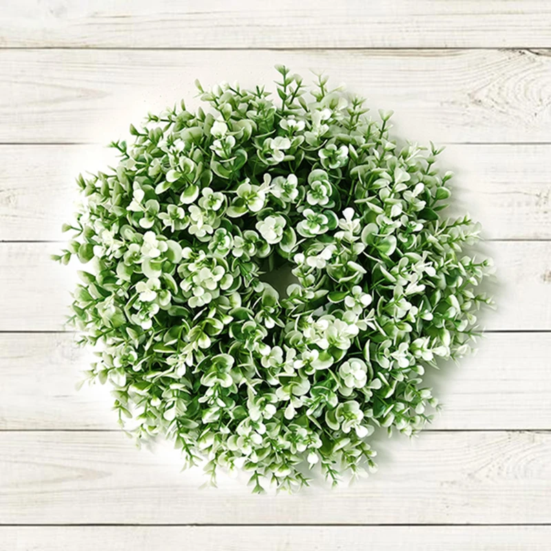 Simulated Wreath Home Decoration Spring Summer Artificial Green Plant Grass Garlands Indoor Door Window Wall Hanging Ornaments