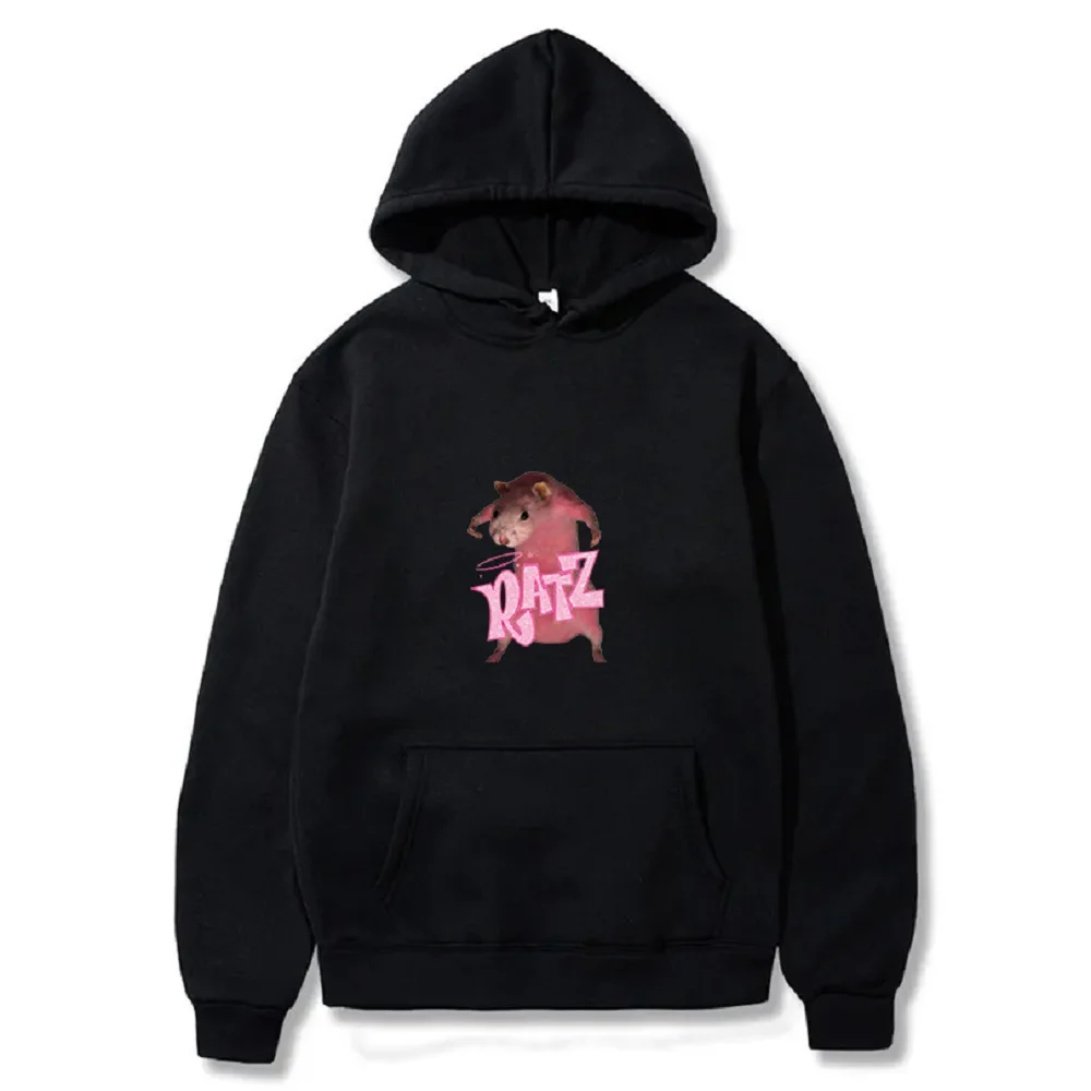 

Ratz Pink Mouse Cartoon Hoodies Hoodies Men Fashion Long Sleeve Sweatshirts Women Y2K Cool Casual Harajuku Streetwear Pullovers