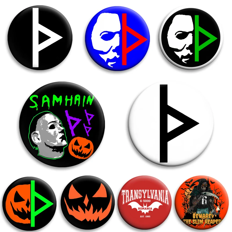

Halloween 6 Soft Button Pins Snap-on Design Brooches Daily Fashion Decoration Badges Ideal Gifts for Friends,Family, Classmates