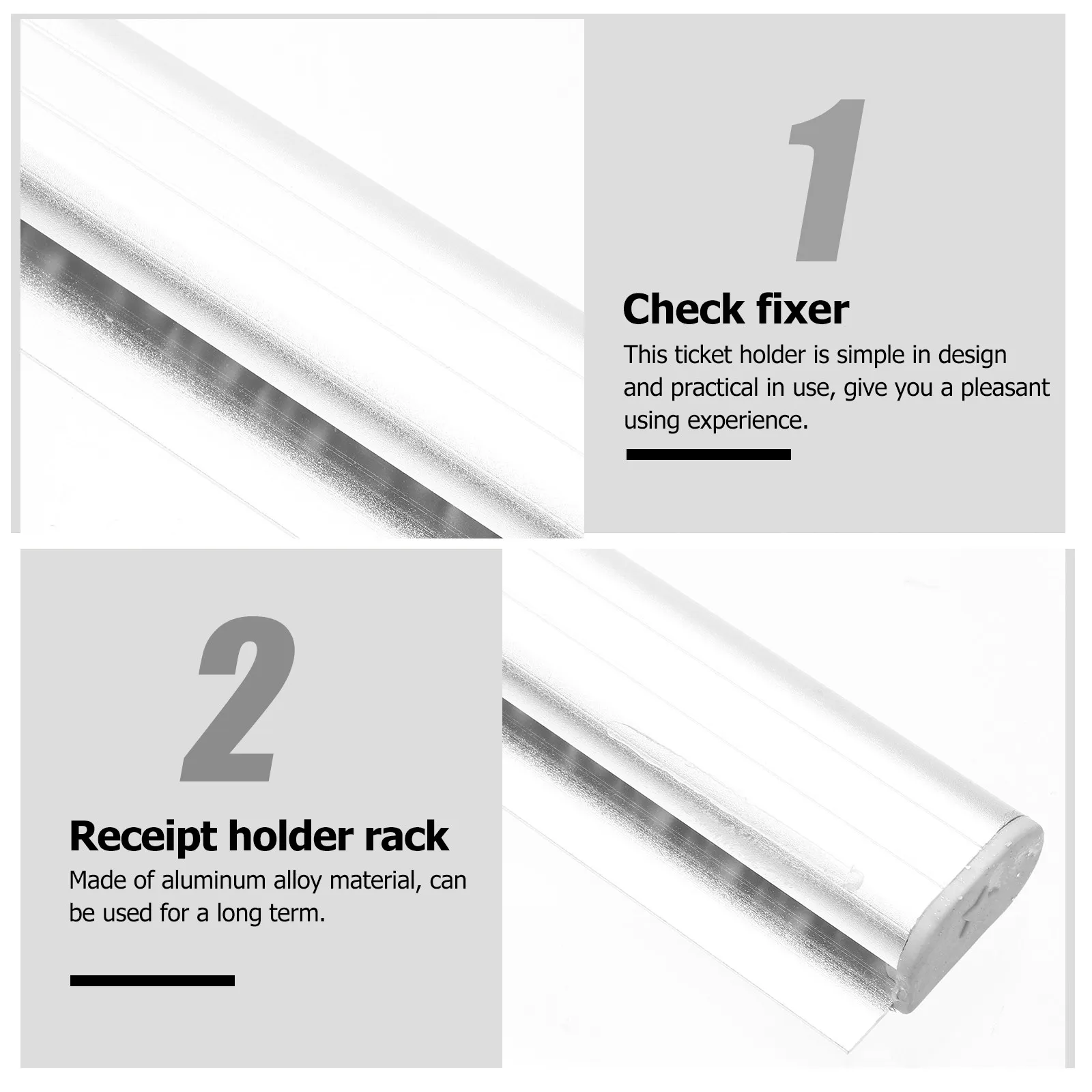 Aluminum Alloy Slide Check Holder Wall Mounted Kitchen Ticket Rack Restaurant Receipt Holder Restaurant Ticket Clip