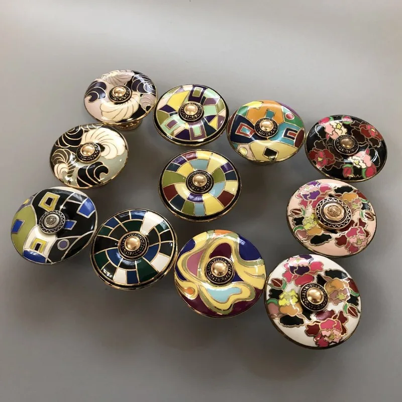 

Ручка шкафа Традиционное мастерство эмали Гуандаяна Ручные ручки для дверей и ящиков шкафа Детали для сборки дома