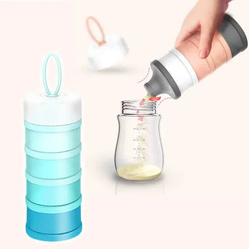 4Layer Baby Food Storage Containers Infant Stackable Milk Powder Box Formula Dispenser Portable Toddler Kids Snacks Container