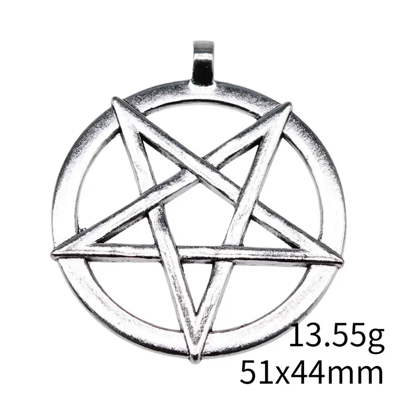 1pcs 51x44mm Antique Silver Color Inverted Pentagram Star Charms Pendant Designer Charms Fit Jewelry Making DIY Jewelry Findings