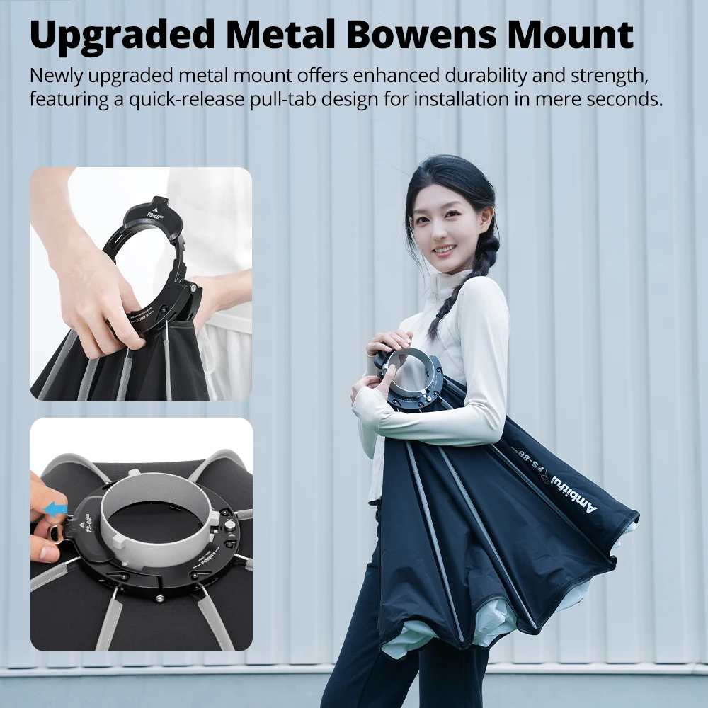 AMBITFUL FS PRO Serie FS40/60/80PRO Quick-Setup Octagon Softbox Bowens Mount voor Godox Aputure Sokani Studio LED Video Light