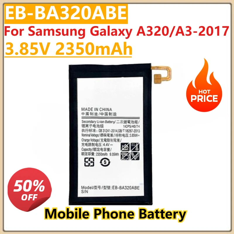 

EB-BA320ABE 3.85V 2350mAh Mobile Phone Battery For Samsung Galaxy A3 A5 A6 A7 A8 A9 Star 2015 2016 2017 2018 New