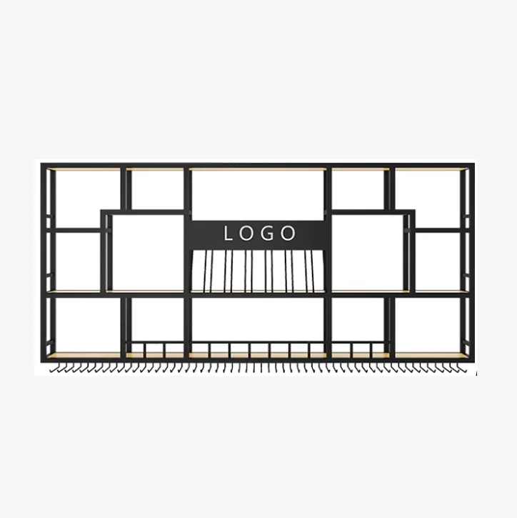 

#@Bar counter wine cabinet, wall-mounted illuminated wine rack, storage rack, display stand, ironware restaurant wine rack