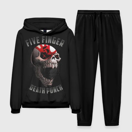 Five Finger Death Punch 3D Print Hoodie Tracksuit Fashion Hip hop Men\'s Casual Sportswear Set kids Hoodie+Pants 2pcs Set