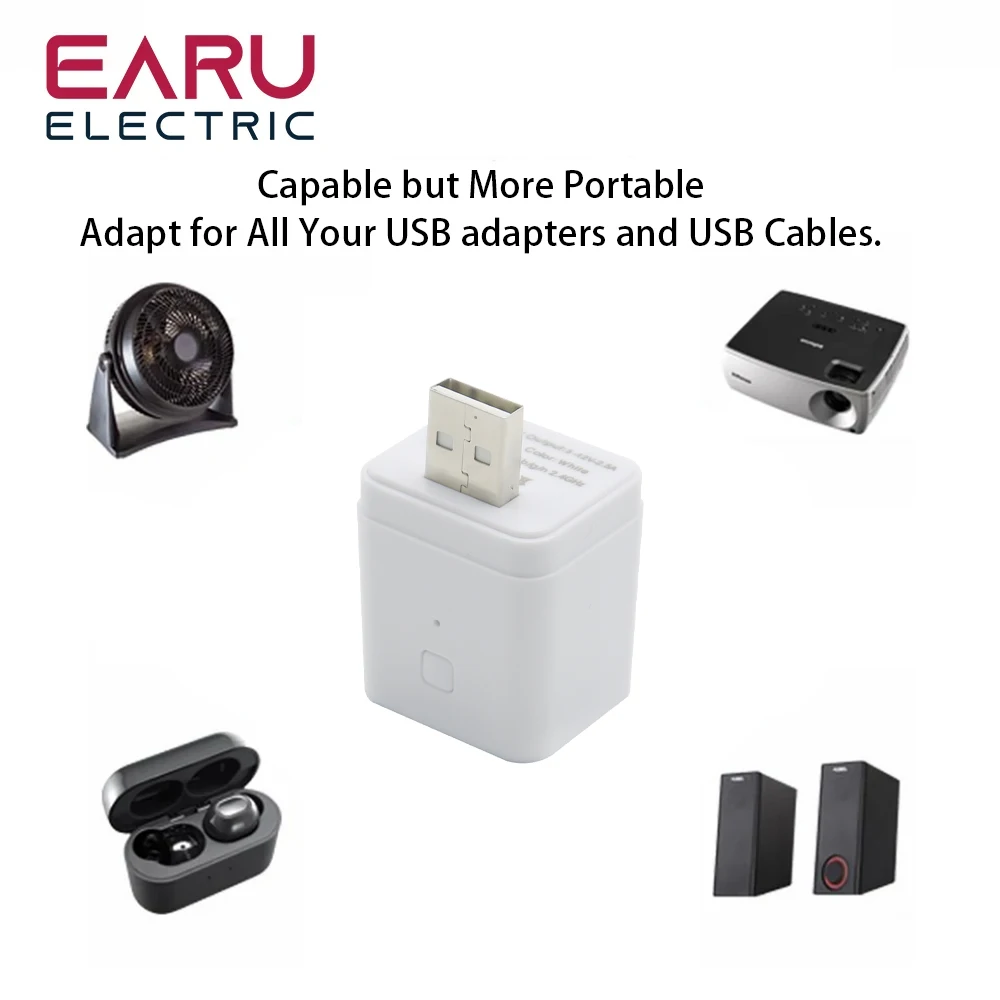 Tuya Smart Micro USB Switch Adapter, 5V, Wi-Fi, Mini USB Power Adapter, Funciona com Alexa, Hey, Google, Alice, Smart Home
