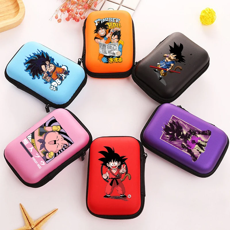 

Dragon Ball Portable Data Cable Storage Bag Cartoon Anime Earphone Storage Case Shockproof Headphone Box Coin Bags Birthday Gift