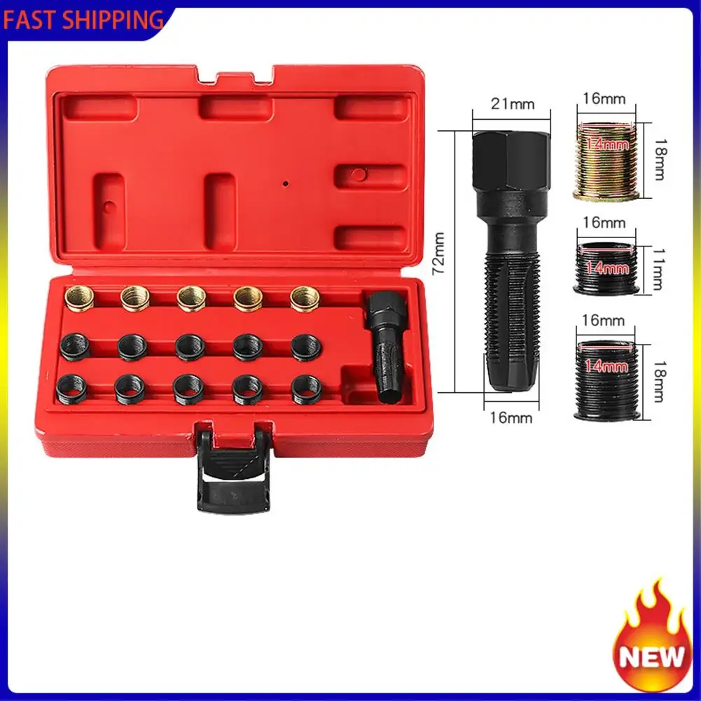 Tendencia caliente-16 unids/set práctica grifo de mantenimiento de coche nuevo para herramienta de bujía Auto automóviles recauchutado hilo de acero para vehículos