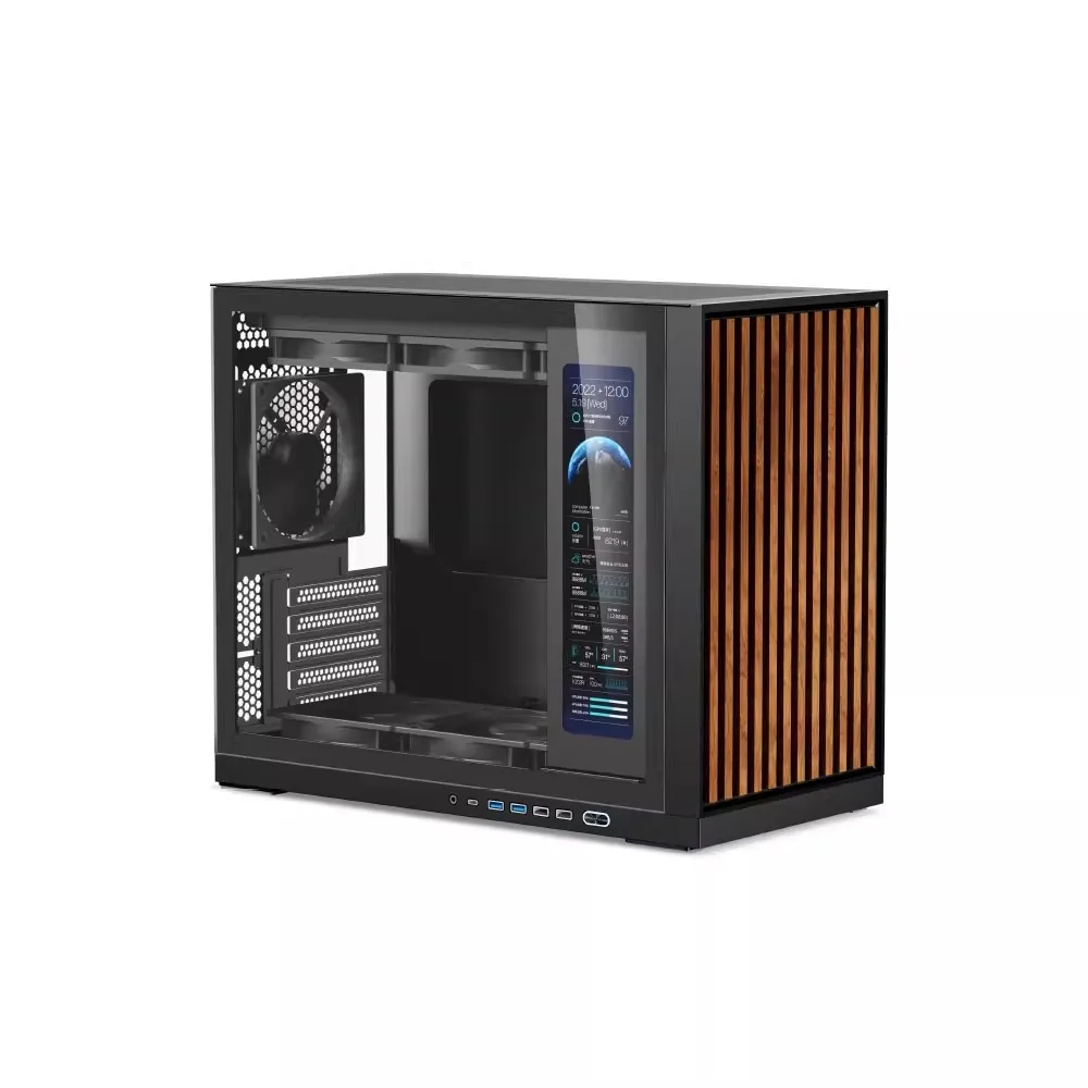 G600 Itx Case Matx lado de madera maciza transparente 360 refrigerado por agua con pantalla secundaria juego de deportes de escritorio chasis de Host portátil