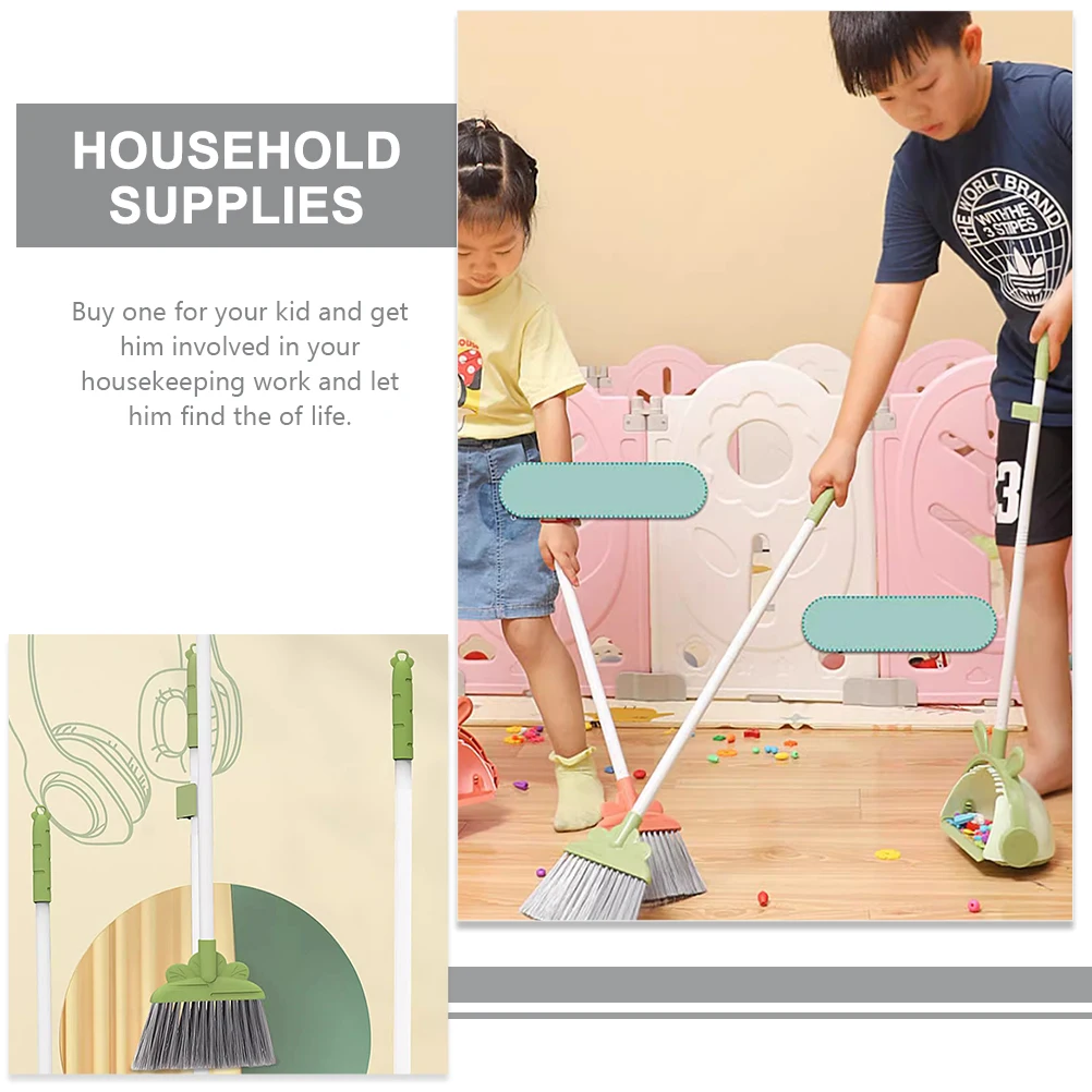 

Children Broom Set Dustpan Small Kids Cleaning Toy Safe Plastic Lightweight Smooth Promotes Parent Child Relationship Enhances