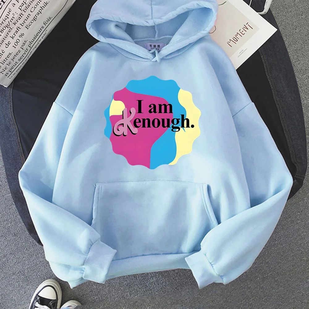 

I Am Kenough Kenergy Hot Pink Barbenheimer Print Hoodies Cartoon Graphic Sweatshirts Men Long Sleeve Clothing Winter Hooded Tops