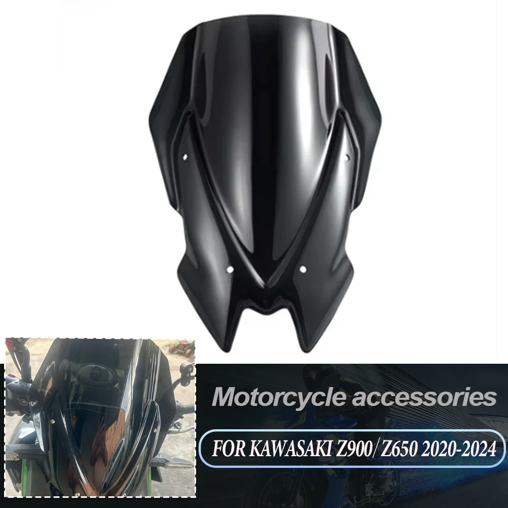 

FOR KAWASAKI Z900 Z650 2020-2023 2024 Motorcycle Front Screen Windscreen Windshield Wind Screen Deflectors Protector Accessories